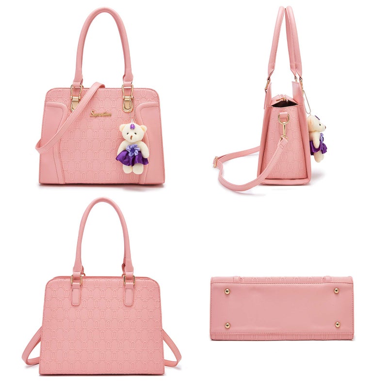 Soperwillton Women's Fashion Handbags Tote Bags Shoulder Bag Top Handle Satchel Purse Set 4pcs - Image 2